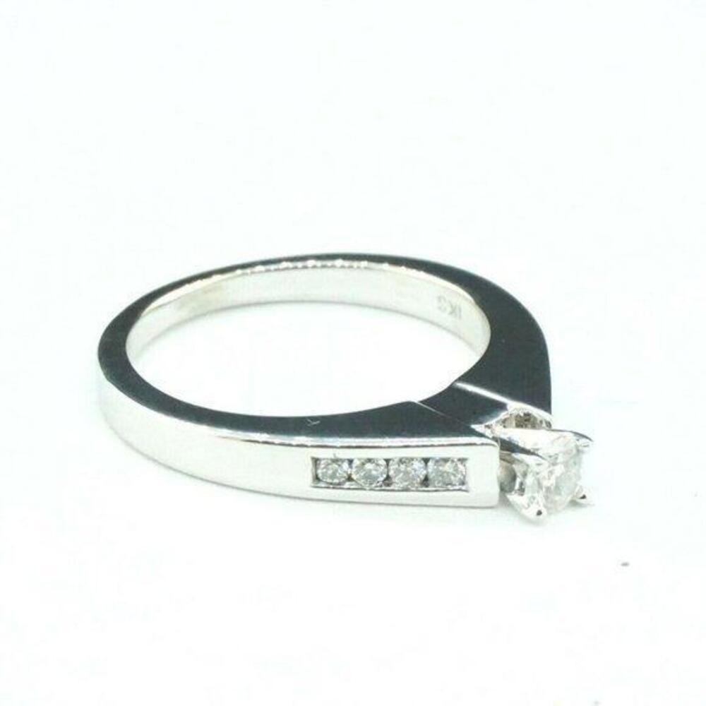 Estate Sale 14k White Gold Diamond Engagement Ring 0.36 TCW Square Cut Vintage